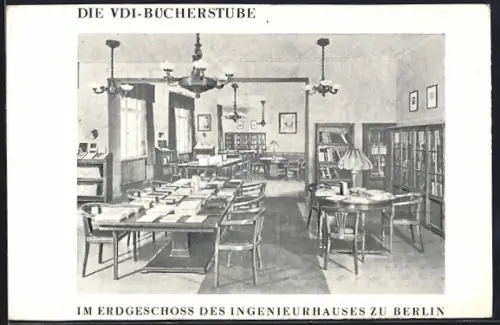 AK Berlin, VDI-Haus / Ingenieurhaus, Lesesaal, Sommerstrasse Ecke Dorotheenstrasse