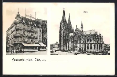 AK Köln, Continental-Hôtel, Dom