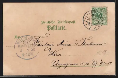 Lithographie Erfurt, Post, Rathaus, Stadtansicht