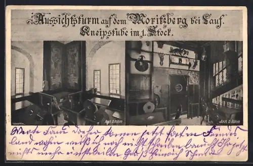 AK Moritzberg / Franken, Aussichtsturm, Restaurant, Turmzimmer