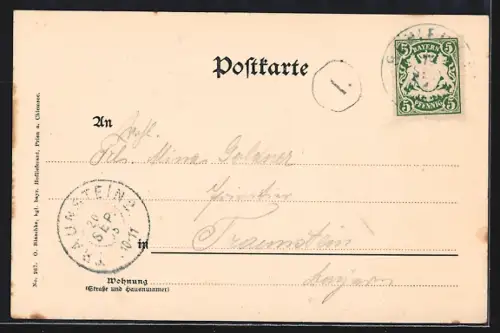 AK Schleching, Ortsansicht mit Berglandschaft
