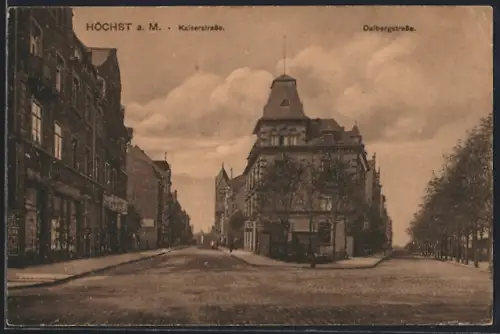 AK Frankfurt-Höchst, Kaiserstrasse, Dalbergstrasse