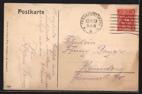 AK Frankfurt a. M.-Bornheim, Blick auf Wohnhäuser und Gärten