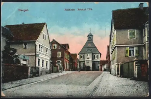 AK Frankfurt-Bergen, Rathaus, erbaut 1704
