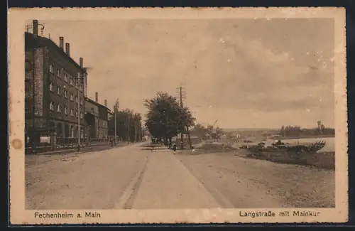 AK Frankfurt-Fechenheim, Langstrasse mit Mainkur