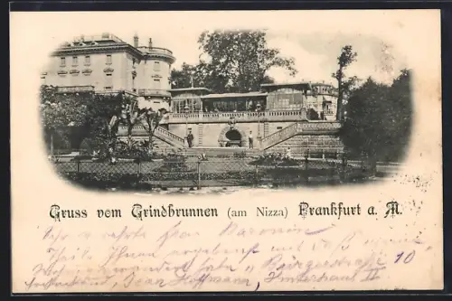 AK Frankfurt a. M., Grindbrunnen am Nizza
