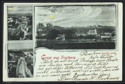 AK Trostberg, Stadtansicht, Kirche, Brücke