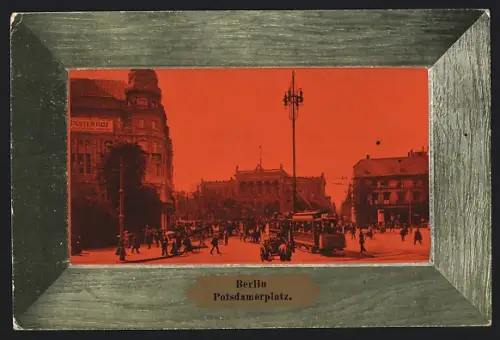 AK Berlin-Tiergarten, Potsdamerplatz mit Strassenbahnen