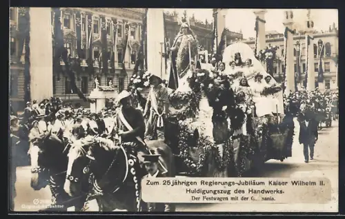 AK Berlin, Huldigungszug des Handwerks zum 25-jährigen Regierungsjubiläum Kaiser Wilhelm II, Pariser Platz