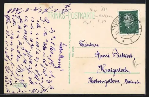 AK Tübingen, Marktplatz mit Rathaus