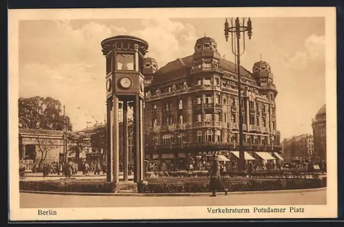AK Berlin-Tiergarten, Verkehrsturm am Potsdamer Platz