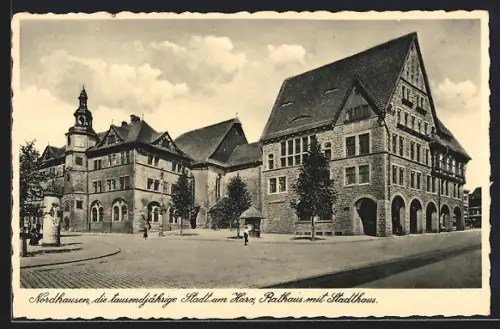 AK Nordhausen am Harz, Rathaus mit Stadthaus