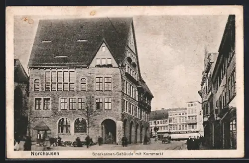 AK Nordhausen, Sparkassen-Gebäude mit Kornmarkt