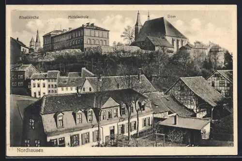 AK Nordhausen, Blasikirche, Mittelschule und Dom