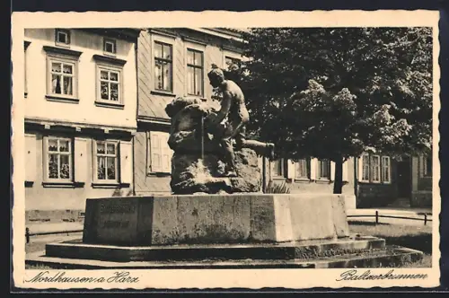 AK Nordhausen a. Harz, Blick auf den Baltzerbrunnen