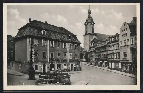 AK Ilmenau im Thüringer Wald, Marktstrasse mit Blick auf die Kirche