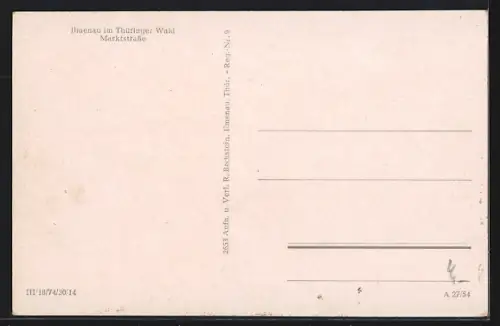 AK Ilmenau im Thüringer Wald, Marktstrasse mit Blick auf die Kirche