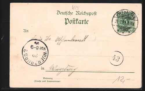 Lithographie Kyffhäuser, Gasthof mit Kutsche