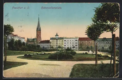 AK Frankfurt a. O., Blick auf den Hohenzollernplatz