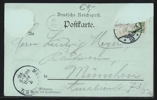 Mondschein-AK Berlin, Unter den Linden, Königliche Bibliothek im Vollmondlicht