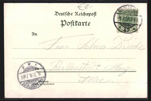 Lithographie Berlin, Stadtansicht von Kreuzberg gesehen