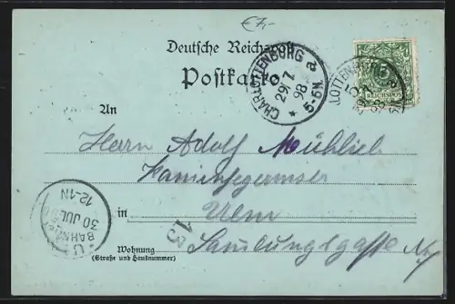 Mondschein-AK Berlin, Blick auf das Nationaldenkmal