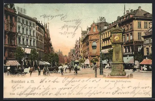AK Frankfurt a. M., Zeil vom Schillerplatz