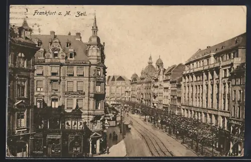 AK Frankfurt a. M., Zeil mit Geschäften