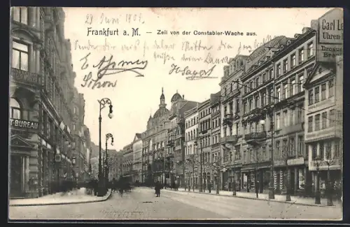 AK Frankfurt a. M., Zeil von der Constabler-Wache aus