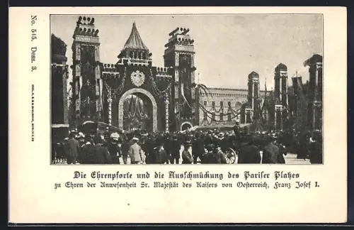 AK Berlin, Ehrenpforte und Ausschmückung auf dem Pariser Platz