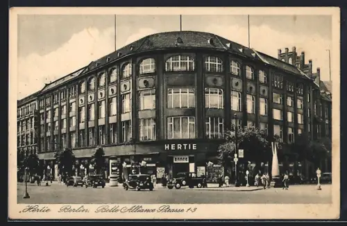 AK Berlin-Kreuzberg, Hertie Warenhaus in der Belle-Alliance-Strasse 1-3