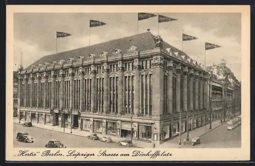 AK Berlin, Hertie-Kaufhaus am Dönhoffplatz