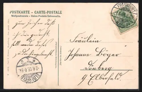 AK Frankfurt a /M., Goethe-Denkmal, Gutenberg-Denkmal, Schiller-Denkmal