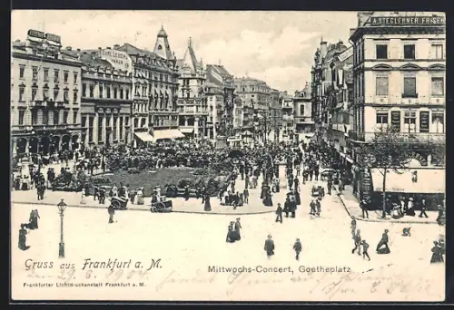 AK Frankfurt a. M., Mittwochs-Concert auf dem Goetheplatz