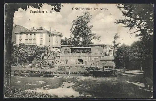 AK Frankfurt a. M., Gründbrunnen am Nizza