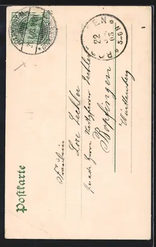 AK Frankfurt a. M.-Sachsenhausen, Blick auf die Dreikönigskirche vom Wasser aus