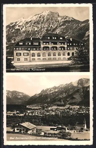 AK Bad Reichenhall, Kurlazarett und Bad Reichenhall-Nonn mit Lattengebirge