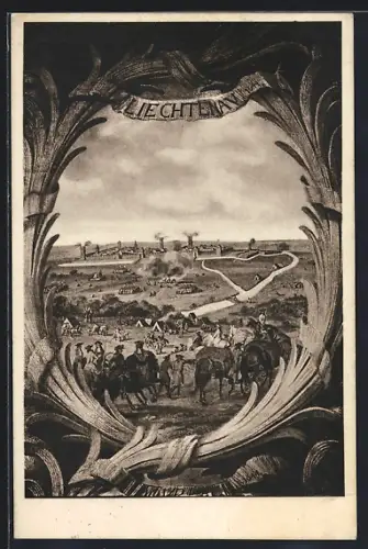 Künstler-AK Lichtenau, Lichtenau während der Belagerung durch die Franzosen 1644