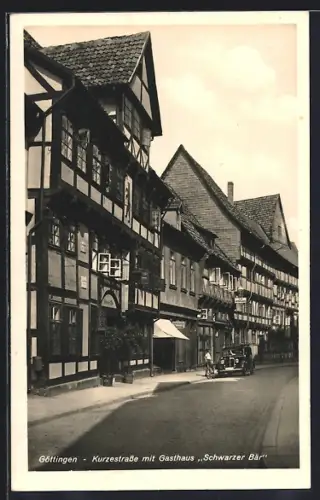 AK Göttingen, Kurzestrasse mit Gasthaus Schwarzer Bär
