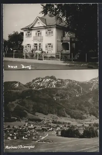 AK Aschau /Chiemgau, Ortsansicht und Haus Burgi