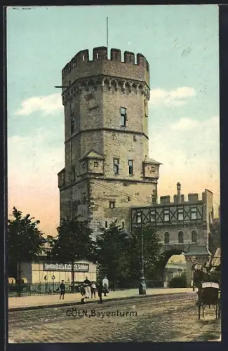AK Köln, Strassenpartie am Bayenturm