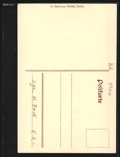 Künstler-AK Ruhla, Ortspartie in der Dornsengasse