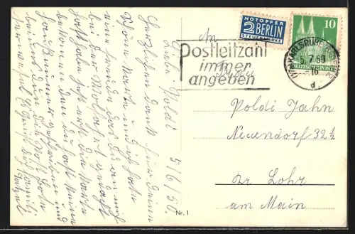 AK Karlsruhe, Hauptpost mit Cafe und Grenadierdenkmal