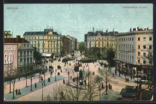 AK Berlin-Tiergarten, Hotel Fürstenhof am Potsdamer Platz mit Strassenbahn
