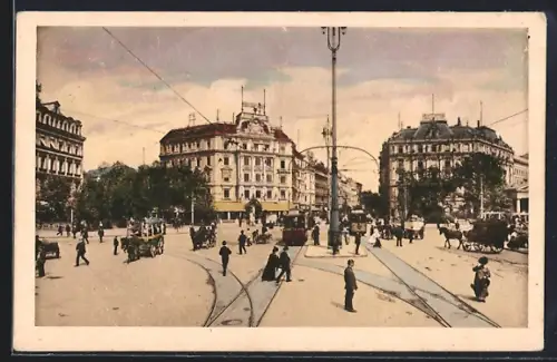 AK Berlin-Tiergarten, Strassenbahnen am Potsdamerplatz