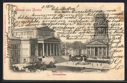 AK Berlin, Schauspielhaus, Französischer Dom, Gendarmenmarkt