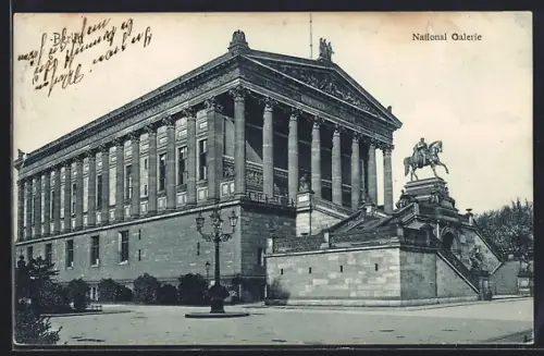 AK Berlin, National-Galerie mit Denkmal