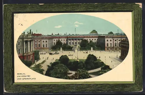 Präge-AK Berlin, Universität und Opernplatz, Passepartout