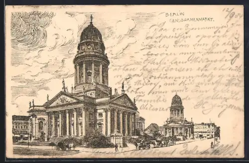 Lithographie Berlin, Gendarmenmarkt