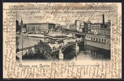 AK Berlin, Jannowitzbrücke mit Stadtbahn